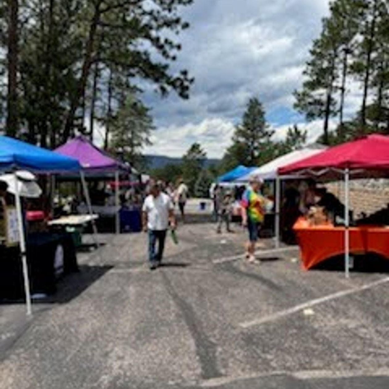 walkway running between vendor booths at the event